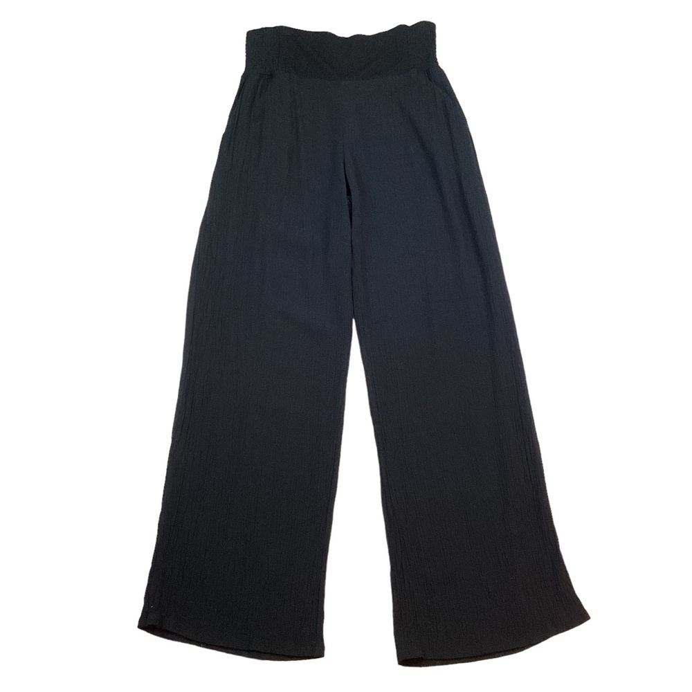 Three Dots Wide Leg Pant Black Crepe - Picture 5 of 14
